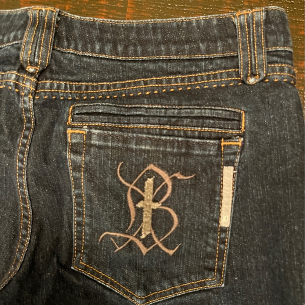 Bishop Of Seventh Jeans Size 31 Anthropologie Y2K Jeans Low Rise Bootcut Dark - Picture 11 of 16